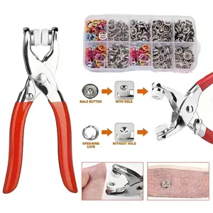 100 Sets Metal Snaps Buttons, Five Claw Buckle Installation Plier Tool Set, Snap Fastener Plier Tool, Metal Prong Snaps Buttons for Clothing Leather Crafting Sewing