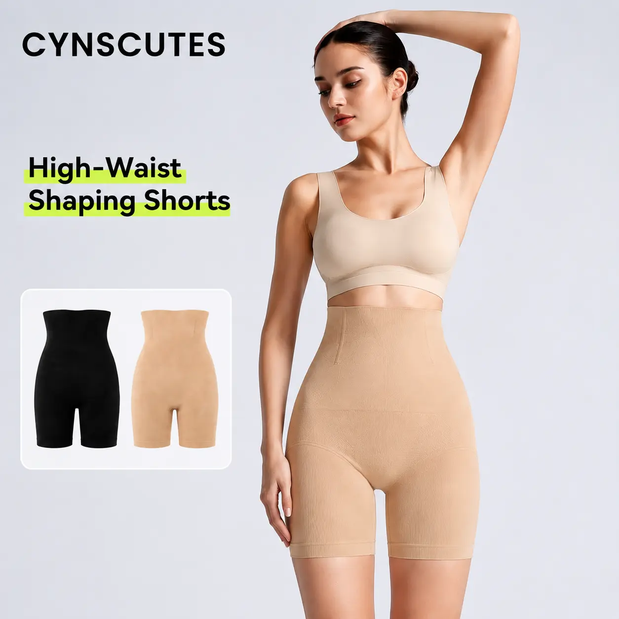 CYNSCUTES Women's Seamless Shapewear Shorts - Flat Tummy, Snatched Waist, Booty-Lifting Effect - Comfortable Under Jeans or Dresses - Creates Hourglass Curves - Runs Small, Recommend Ordering 1 Size Up Womenswear Basic