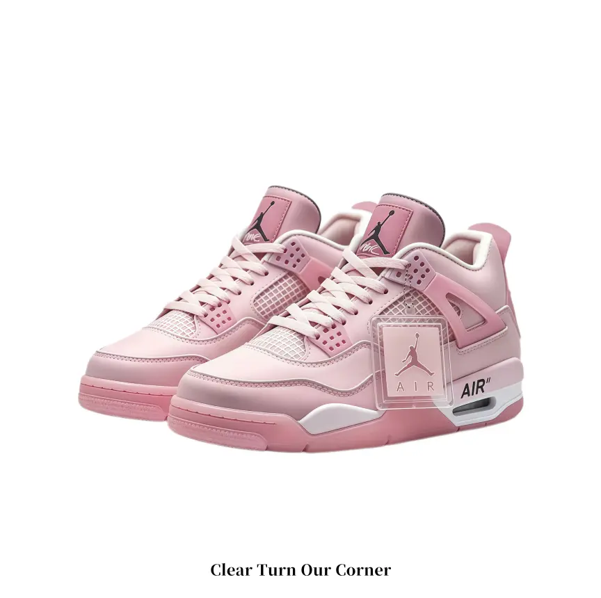 Pastel Gradient Peach Smooth Leather Mid Top Street Sneakers Hollow Breath Grid Mesh Foam Soft Collar Shock Cushion Anti Slip Rubber Sole Sweet Tone Date Campus Holiday Daily Lifestyle Trainers