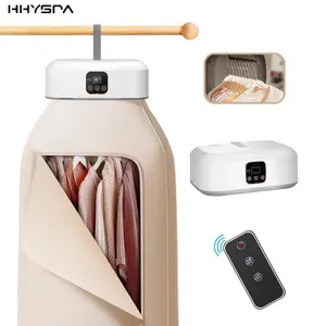 HHYSPA Electric Portable Clothes Dryer, Foldable Portable Clothes Dryer with Remote Control, Clothes Drying Machine for for Apartment, RVs, Dorms, Easy Control