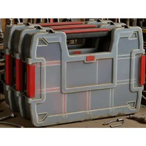 10-Compartment Small Parts Storage Organizer with Secure Latch, 3-Pack Stackable Plastic Box for Hardware Tools, Reusable Clear Container for Craft Supplies, Durable Organizing Case with Snap Closure