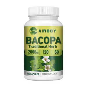 Airboy-Bacopa monnieri dietary supplement capsules, containing Bacopa monnieri, supplement nutrients, support the immune system