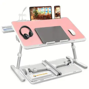 Ultra Large Portable Laptop Bed Table - Multi Functional Tray Holder with Cup Holder and Drawer Stable Durable Foldable Design for Eating Reading Writing on Beds Sofas Floors