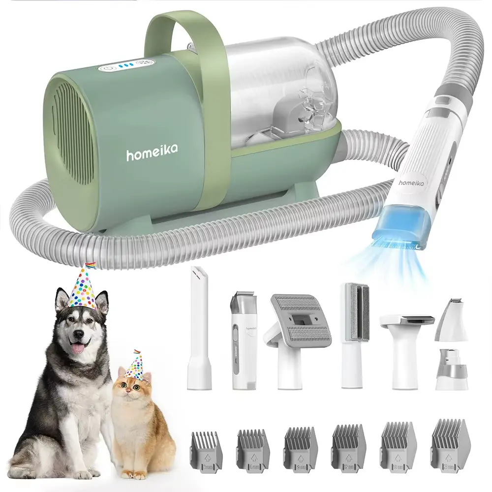Homeika Pet Grooming Kit&Vacuum 99% Pet Hair Suction,Dog Grooming Vacuum with Nail Grinder/Paw Trimmer/Shedding Brush for Dogcat Homeika