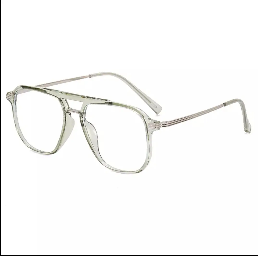 Unisex Trendy Oversized Aviator Eyeglasses Frame with Non-prescription Stone Clear Lens High Quality Eyewear