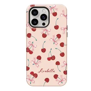 Casing Bee - Custom Name Phone Case, Personalize Case for iPhone 16 15 14 13 Pro Max Plus, Cherry Coquette Aesthetic Cover Protection