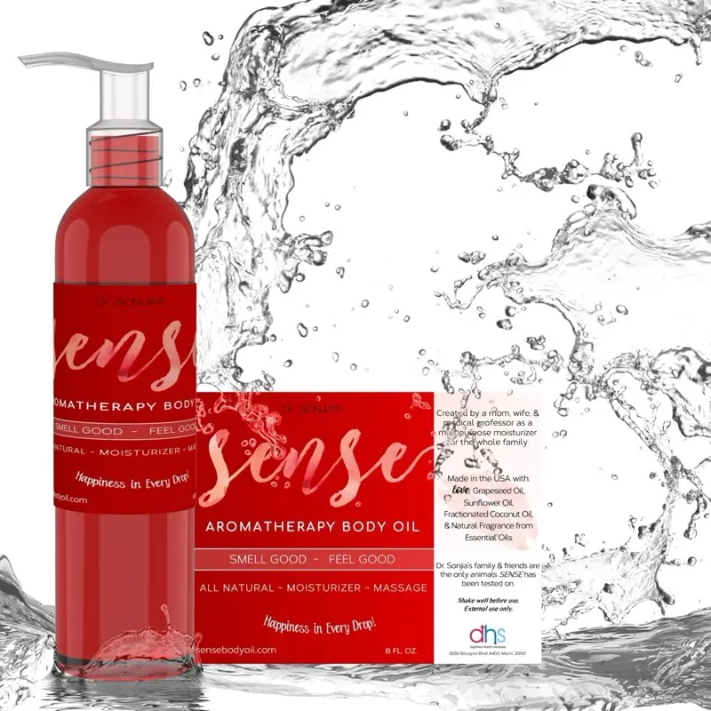 SENSE Aromatherapy Body Oil Organic Moisturizer, Massage Oil, Attracts Attention Prevents Naturally Mosquito Bites Lavender Vanilla