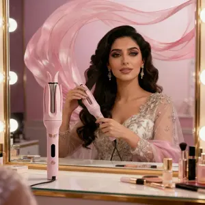 28mm Automatic Hair Curler, One Click Auto Rotating Curling Iron with Tourmaline Ceramic, 4 Temperature Settings, Anti-Tangle Scald Proof, 30s Salon Big Waves for Wedding & Glam Events