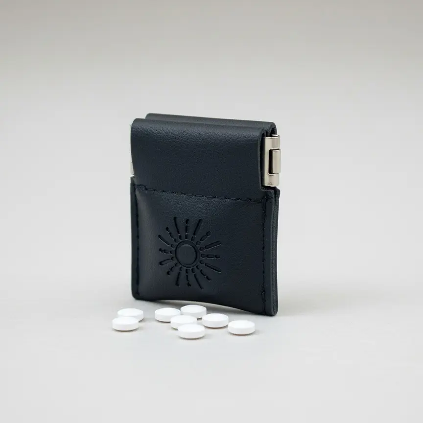 Mini Pill Dispenser 2 Pack, Pocket Size Everyday Carry Pill Case, Compact Travel Tablet Holder