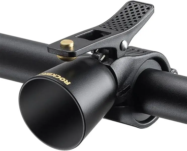 ROCKBROS Classic Bicycle Bell for Adults, Loud Sound, Durable, Easy Mounting with Hexagonal Wrench, Safety & Visibility Boost, Fits 0.87-1.25in/22.2-31.8mm Handlebars, Mountain Bike Accessory, Durability, Bike Bells, Anti-Skid Pads, Brass Alloy, Cycling