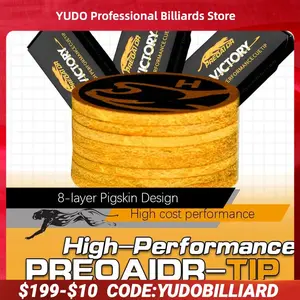 PREOAIDR Victory Tip Billiard Cue Tips 14mm  8 Layers Tips H/M/S Yellow Pool Cue Kit Tips Billiard Accessories Cue Tips