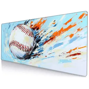 Baseball Pattern Mouse Pad, Rectangle Gaming Mouse Pad, Non-slip Rubber Base Mousepad, Office Desk Keyboard Mouse Mat for Home Office Game Room Desk, Desk Accessories