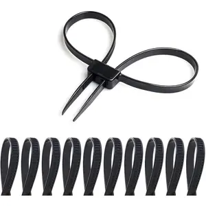 Flex Cuffs, 10 count Zip Tie Handcuffs, Double Locking Zip Ties Restraints, Black Nylon  Tie, Heavy Duty Tensile Strength: 250 LBS | Length: 27 1/2"(Black)