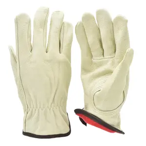 G & F 6013 Grain Cowhide Leather Work Gloves W/ Fleece Lining, Sold By Each- 3 Pairs