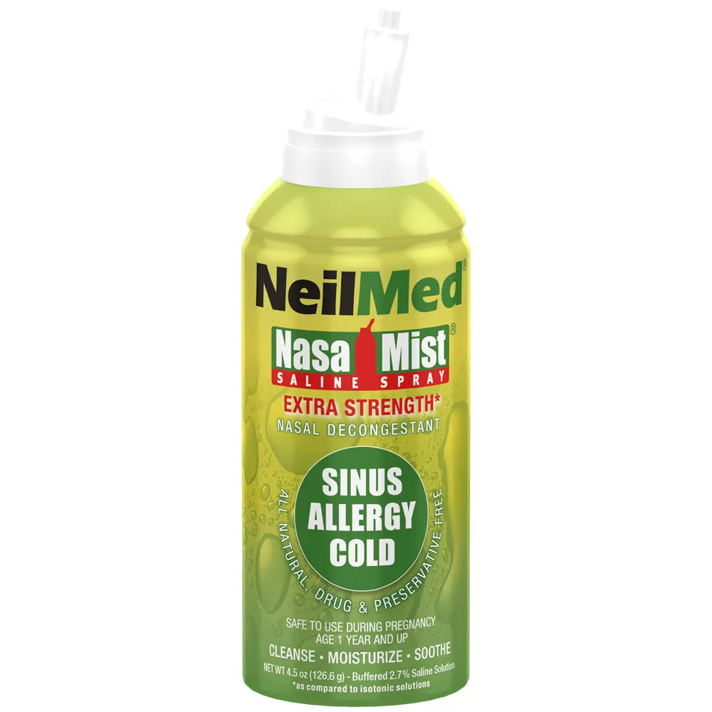 NeilMed NasaMist Extra Strength Hypertonic Saline Spray for Nasal Allergies Cold Sinusitis Rhinitis Allergic Asthma Post Nasal Drip