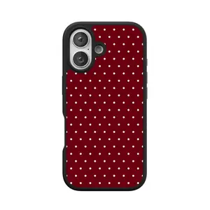 Casely iPhone 16 Case | On the Dot | Maroon Polka Dot | Align Soft-Touch Flexible Bumper Case | Compatible with MagSafe