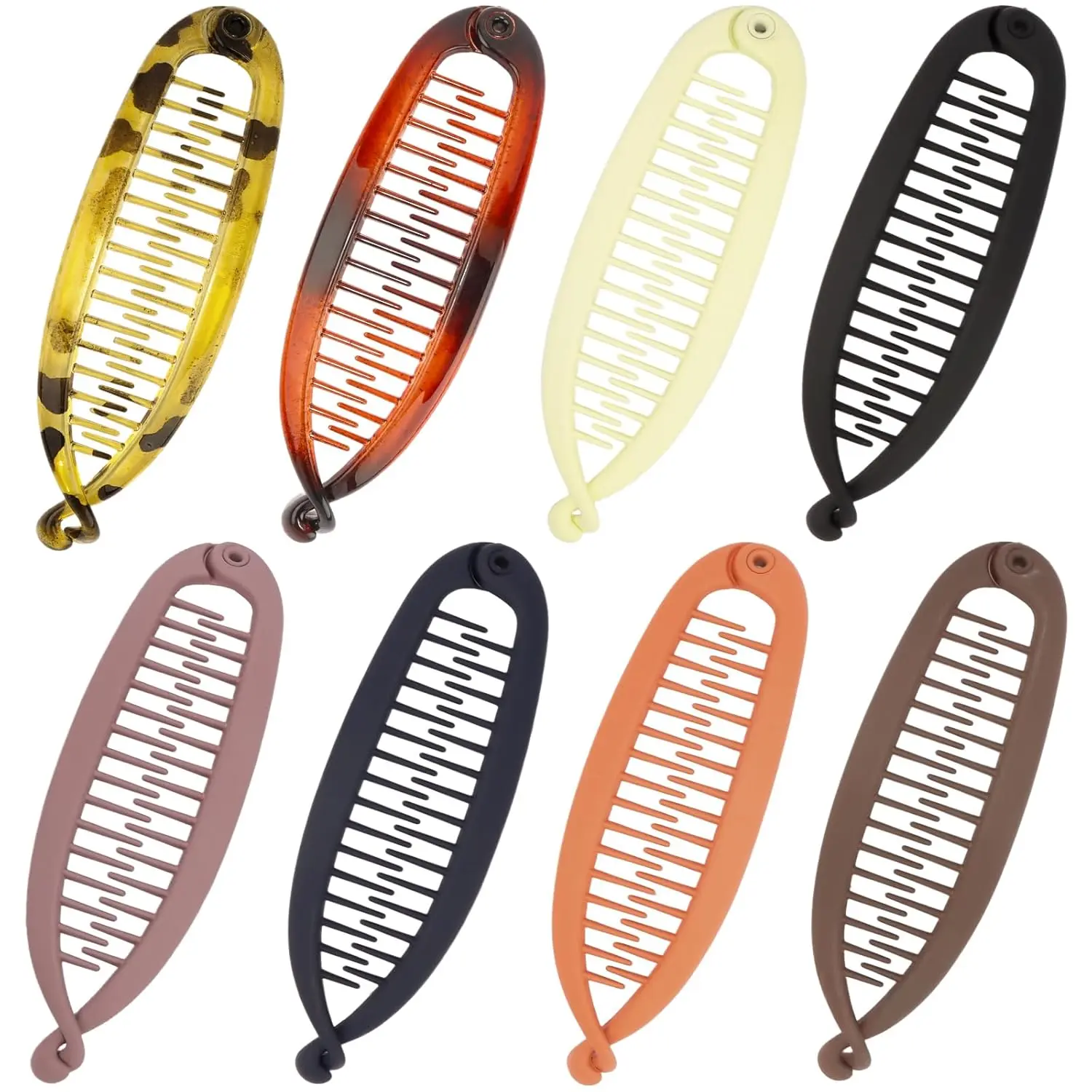 8 count Banana Clip Hair Clips, Hair Ponytail Holder Banana Clips for Women Meduim Thin Hair,  Retro Hair Acessories Colorful