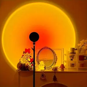 RGB16-color LED sunset projection lamp, sunset sunset atmosphere lights, usb lights, dawn lights, used for bedroom decoration, living room dusk lights creative shooting, travel, birthday parties, Christmas decoration, Aurora Projector Lamp