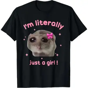 Funny I'M Literally Just A Girl Sad Hamster Meme T-Shirt Golf Gift T-Shirt For Men And Women