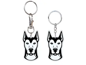 Doberman Keychain Set of 2 Dog Breed Keychain Split Ring Lobster Clasp Gift