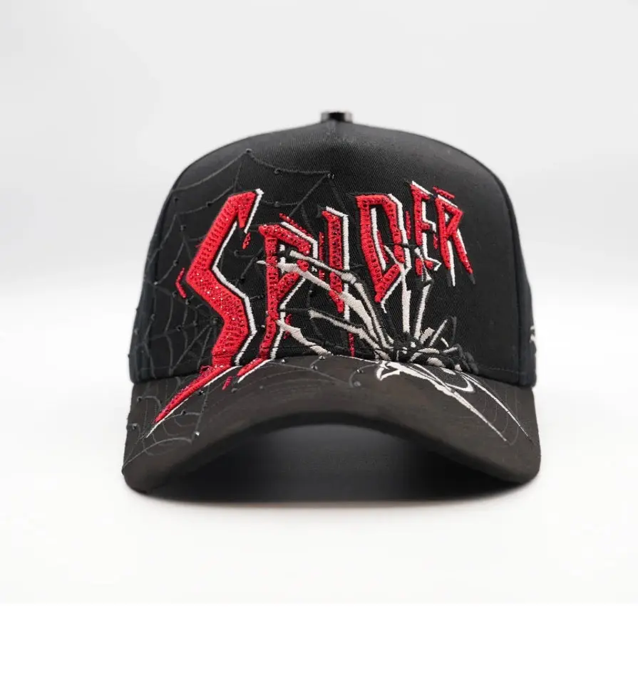 SPIDER BLK RED CRYSTAL