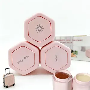 Portable Magnetic Cosmetic Travel Storage Box Set of 3, Stacking Cream Sunscreen and Medicine Bottle Organizer, Leak-Proof Makeup Container, Beauty Organizer, Makeup Tool Organizer