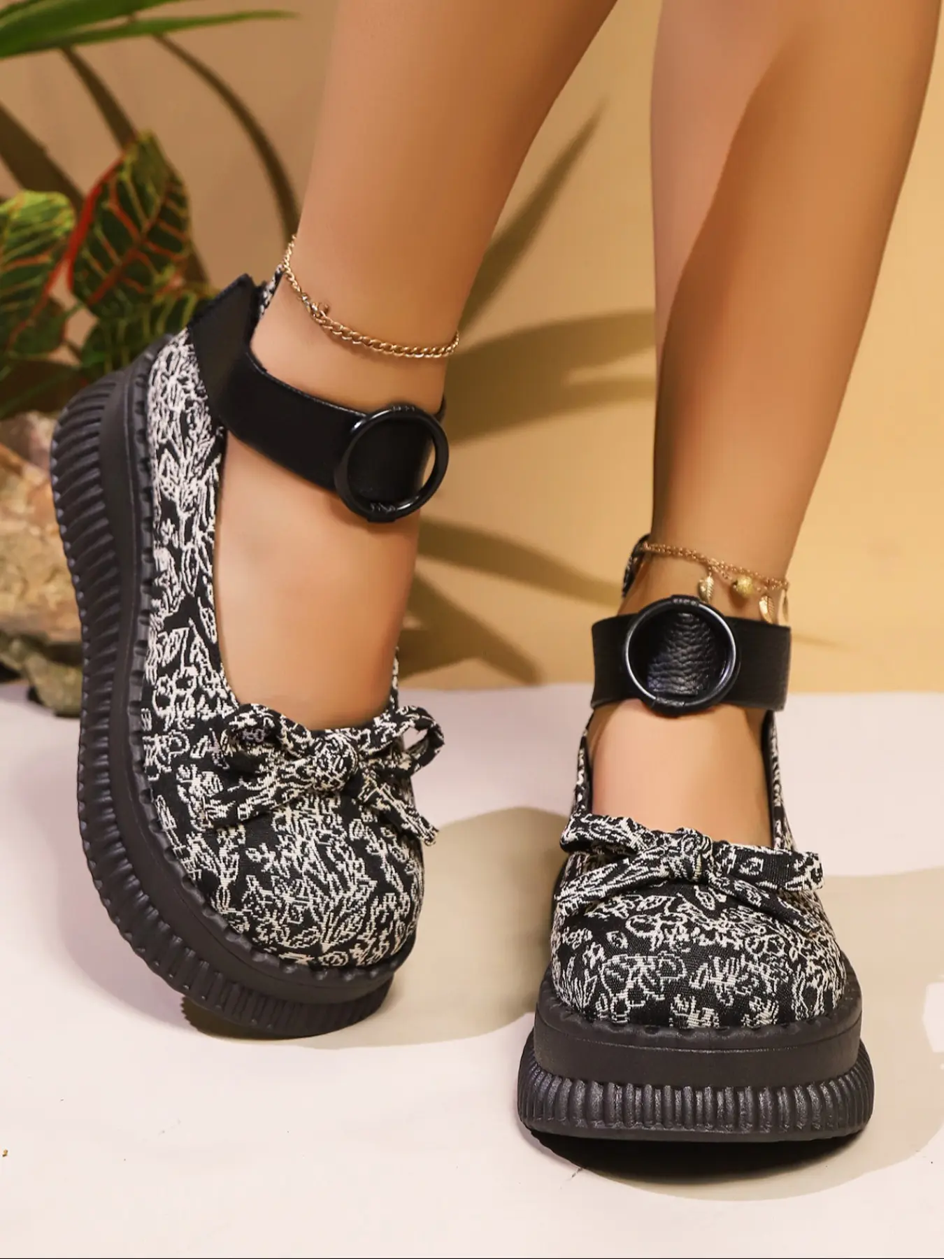 Women's Thick Sole Mary Jane Shoes, Modern Design Retro Classic Spring Summer Flats, Unique Buckle Strap Slip-On Sneakers, Mary Janes Shoes, Fashion Shoes, Mary Jane Style