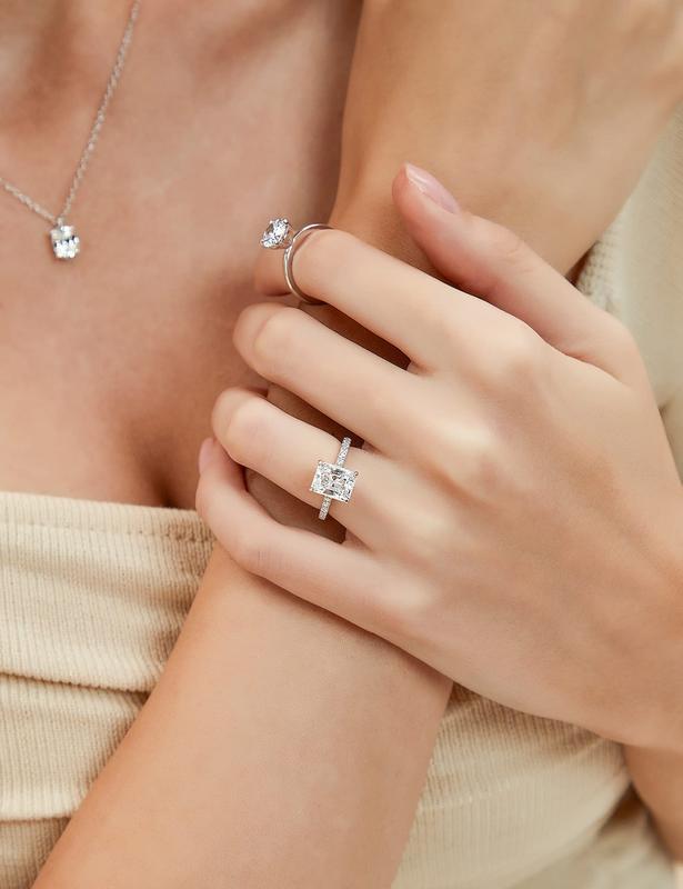 2026 Timeless Ring: S925 4CT D VVS1 Radiant Cut Moissanite Ring for Her – Forever Starts Now