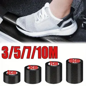 3/5M Carbon Fiber Car Sticker Waterproof Paste Protector Strip Auto Door Sill Side Mirror Anti Scratch Tape Protect Film