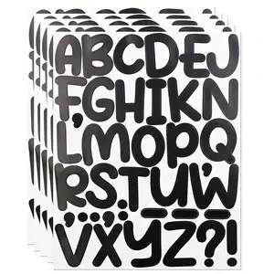 5 Sheets/195 Pcs 2in Self-Adhesive Waterproof Letter Alphabet Stickers, Office School Home Indoor Outdoor Mailbox Poster Bulletin Board Decorations