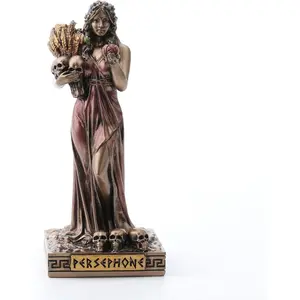 3 5/8 Inch Persephone Greek Goddess of The Spring and Underworld Resin Miniature Figurine Hand Painted Bronze Finish