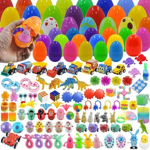 36pcs/50cs/100pcs Prefilled Easter Eggs Toys and Stickers for Easter Egg Hunt, Filled with Toys Party Favors for Kids Boys Girls Easter Eggs Hunt, Basket Stuffers Fillers, Classroom Prize Supplies Springtok