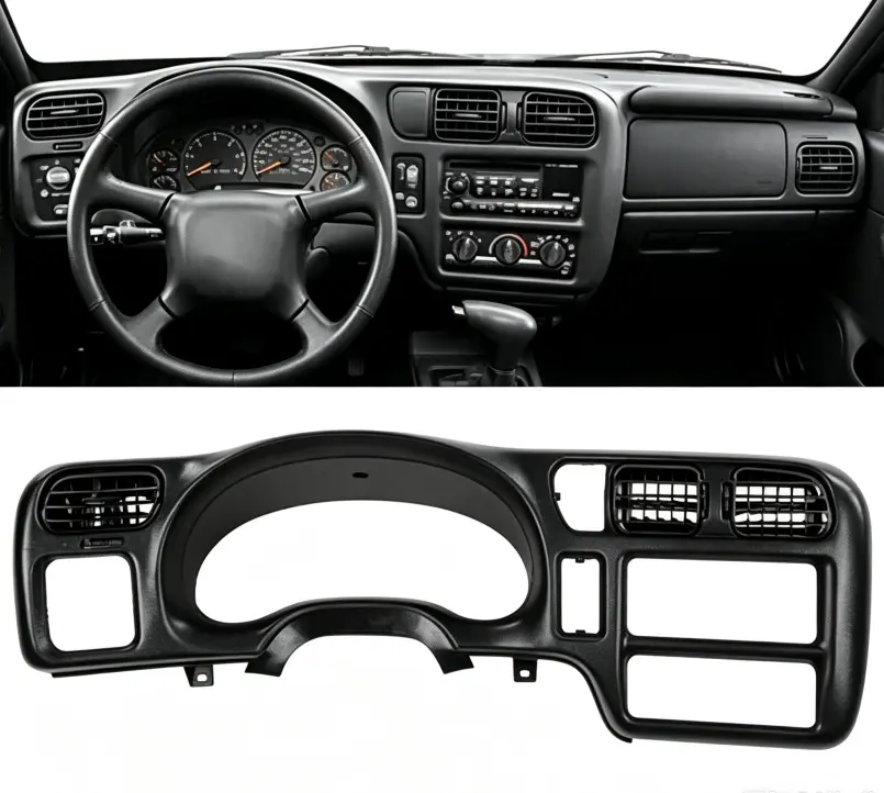 Black Instrument Cluster Dash Bezel Fit For 1998‑2004 Chevy S10 Blazer GMC Sonoma Jimmy Oldsmobile Bravada Automotive Car Interior Accessories