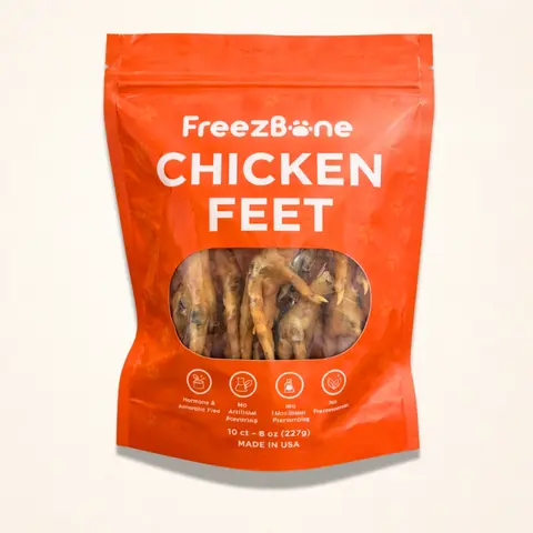 Freezbone Whole Chicken Feet Dental Treats for Dogs - Human Grade - Single Ingredient