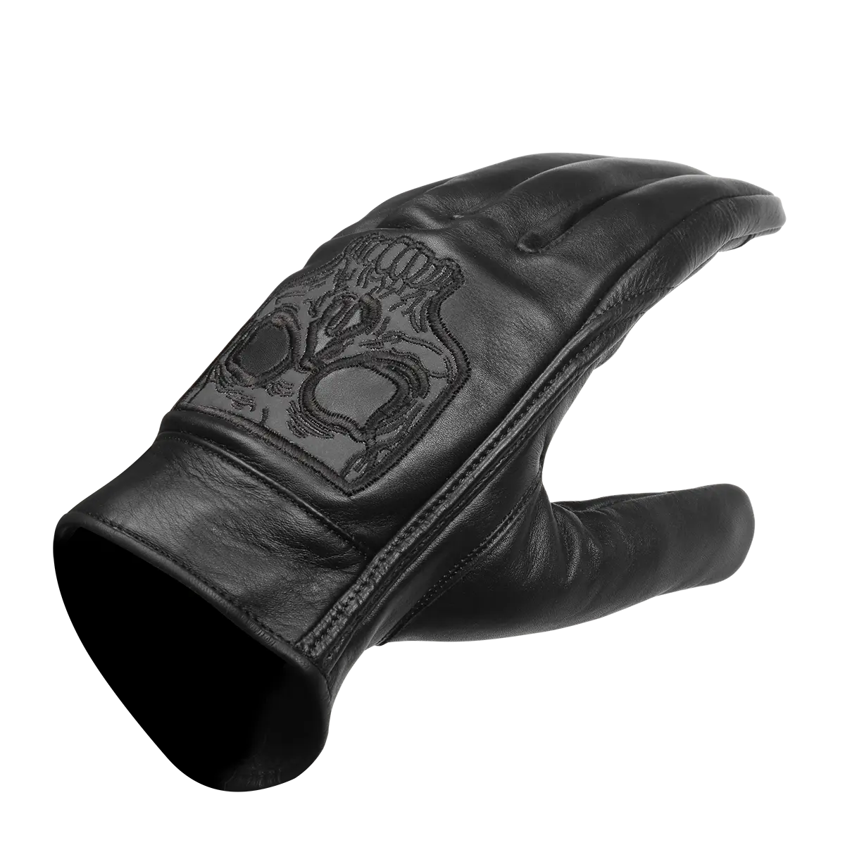 Vance Mens Gel Palm Riding Gloves With Skull