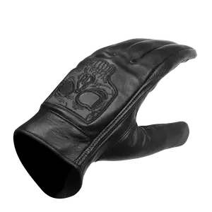 Vance Mens Gel Palm Riding Gloves With Skull