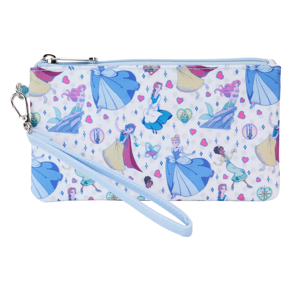 Princess Manga Style All-Over Print Nylon Zipper Pouch Wristlet