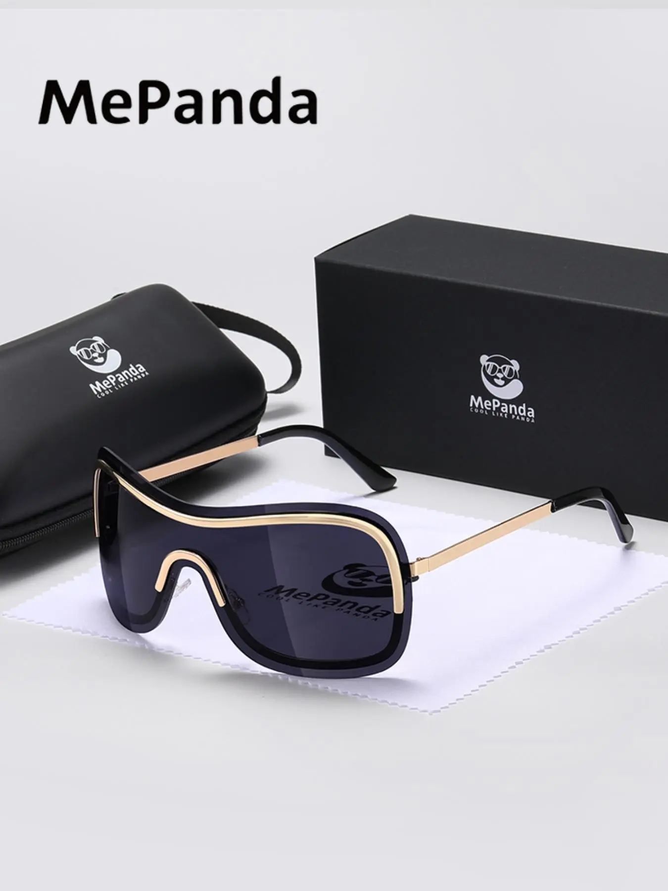 Unisex Street Style Wraparound Frame Sunglasses, Streetwear Sunglasses, Fashionable Sunglasses, Casual Stylish Glasses, Summer, All-match for Everyday Use, Hip Hop Accessories for Outdoor Activities, with Storage Case & Cloth