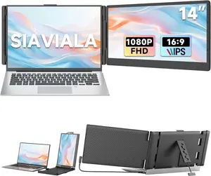 Siaviala Laptop Screen Extender, 14” FHD 1080P IPS Dual Laptop Monitor Extender, Portable Monitor for 13-17.3” Laptops, Plug & Play Dual Screens for Windows/Mac with USB C/HDMI Port