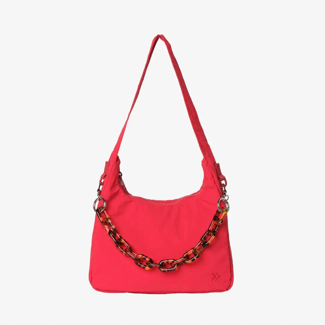 Thread Penny Shoulder Bag – Compact Everyday Purse with Accessory and Charm Chain & Zip Compartment