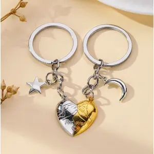 Keychain magnetic heart-shaped couple Valentine's Day small gift key schoolbag pendant -HN331-8