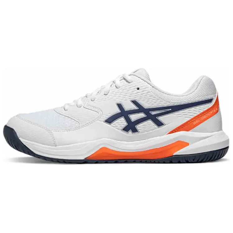 ASICS GEL Dedicate 8 Slip Resistant Low Top Tennis Shoes Men's White Blue Orange Comfort 1041A408-110