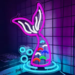 Mermaid Tail Neon Sign Mermaid Neon Signs for Wall Decor,USB Powered Dimmable LED Neon Light Night Lamp for Bedroom,Living Room Children's Room, Kids Party Background Decor Gifts for Girls, Kids