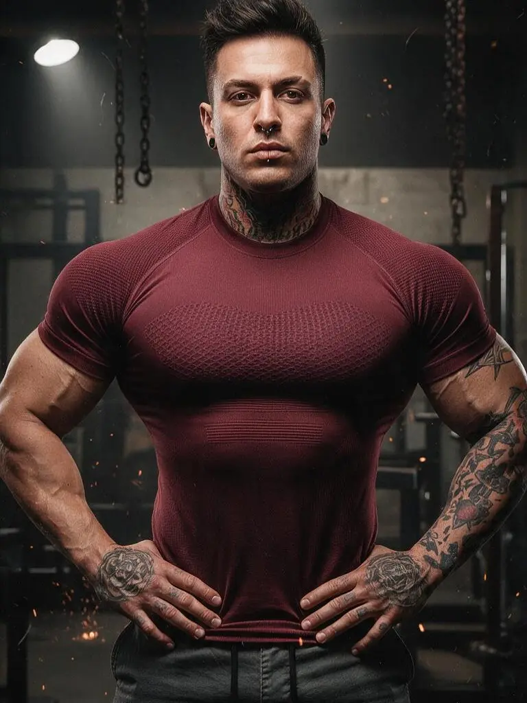 Men's Seamless Short Sleeve Compression Shirt - High Elastic Polyamide-Elastane (Nylon+Spandex) Fabric, Moisture Wicking, Quick-Dry Fitted Muscle-Hugging Tee for Gym, Running