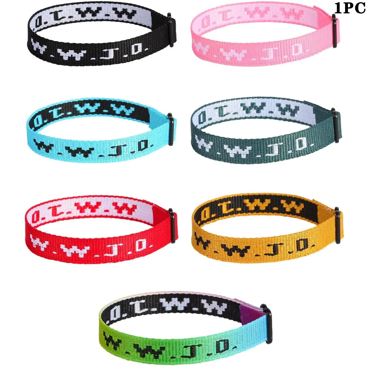WWJD Letter Pattern Adjustable Bracelet, Adjustable Fit Bracelet, 1 Count Colorful Inspirational Christian Bracelet, Ideal Christian Gift, Men's and Women's Adjustable Bracelets, Accessory