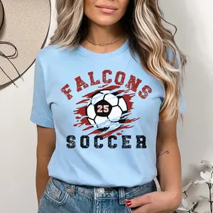 Custom Soccer T-Shirts, Personalized Soccer Tee for Mom, Soccer Fan Gift, Custom Name and Number Shirts