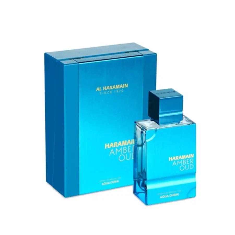 Al Haramain Aqua Dubai Amber Oud 60 ml / 2 fl oz Eau de Parfum, Melon and Pineapple heart and Musk and Vanilla base