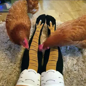 Funny Chicken Leg Socks Novelty Over the Knee High Socks Crazy Gag Gifts for Men Women - 1/2 Pairs