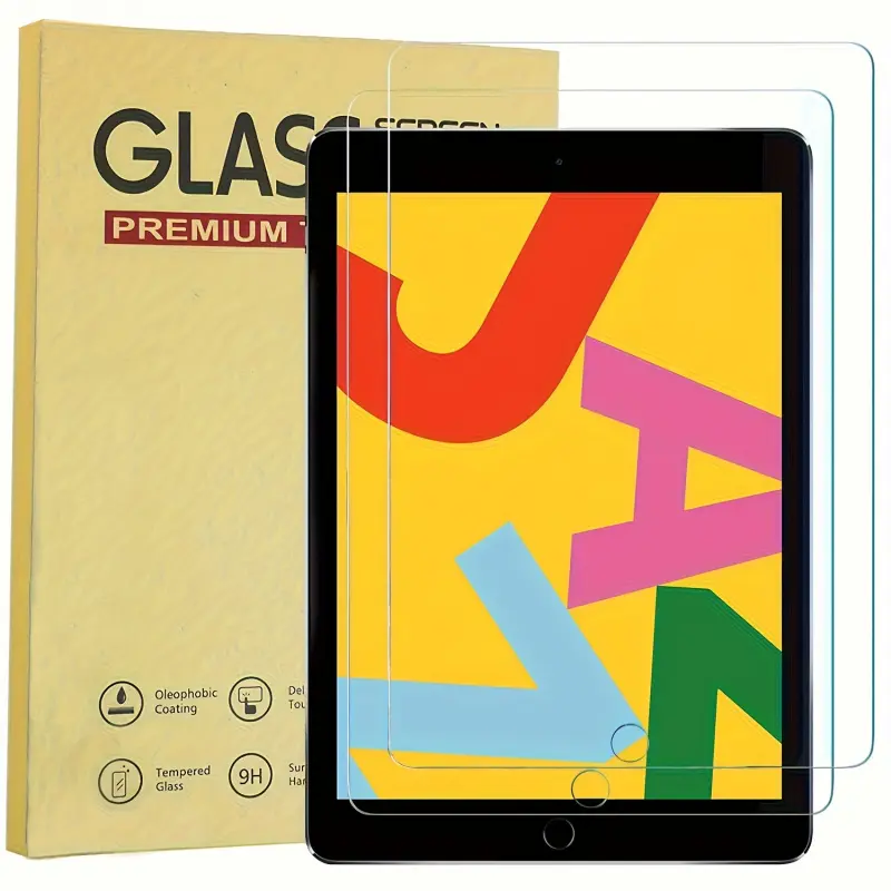 2-piece set suitable for iPad 6th/5th generation 2018/2017 and iPad Pro 9.7-inch, iPad Air 2, iPad Air 1 tempered glass Tablet screen protector suitable for iPad 9.7-inch crystal clear and scratch resistant Protective Glass Protection