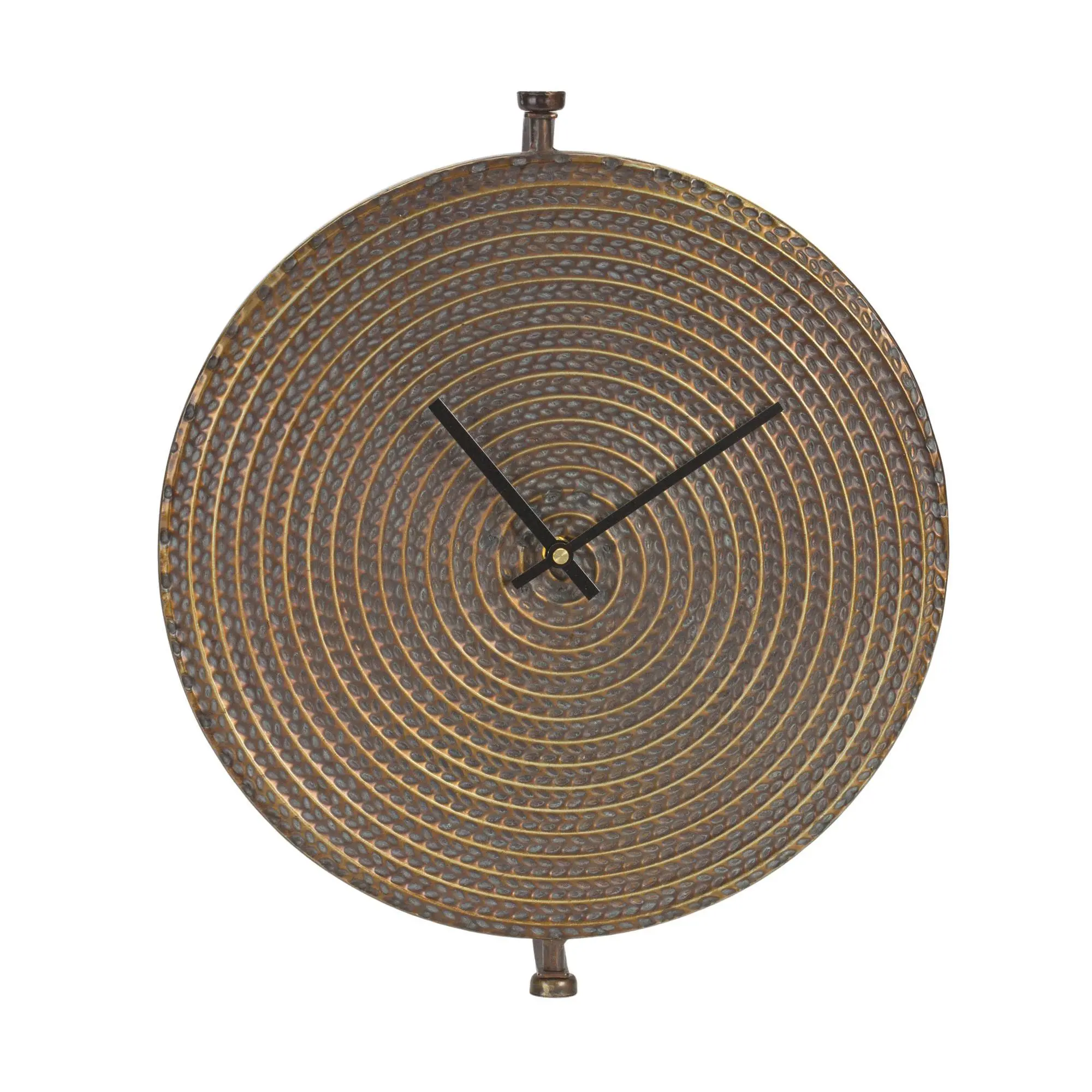 Melrose Bronze Hammered Metal Wall Clock